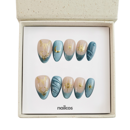 Luna Sol Short Almond French,Cat Eye