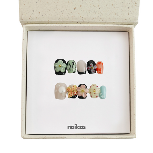 Bloom Pop Squoval 3D Floral Press-on Nails