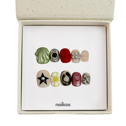 Daisy Matrix Squoval Y2K Style / Metallic,Luxury Nails / Chrome,3D Press-on Nails