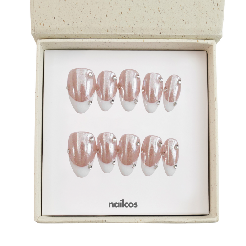 Pearl French Shiny Short Almond French,Glazed