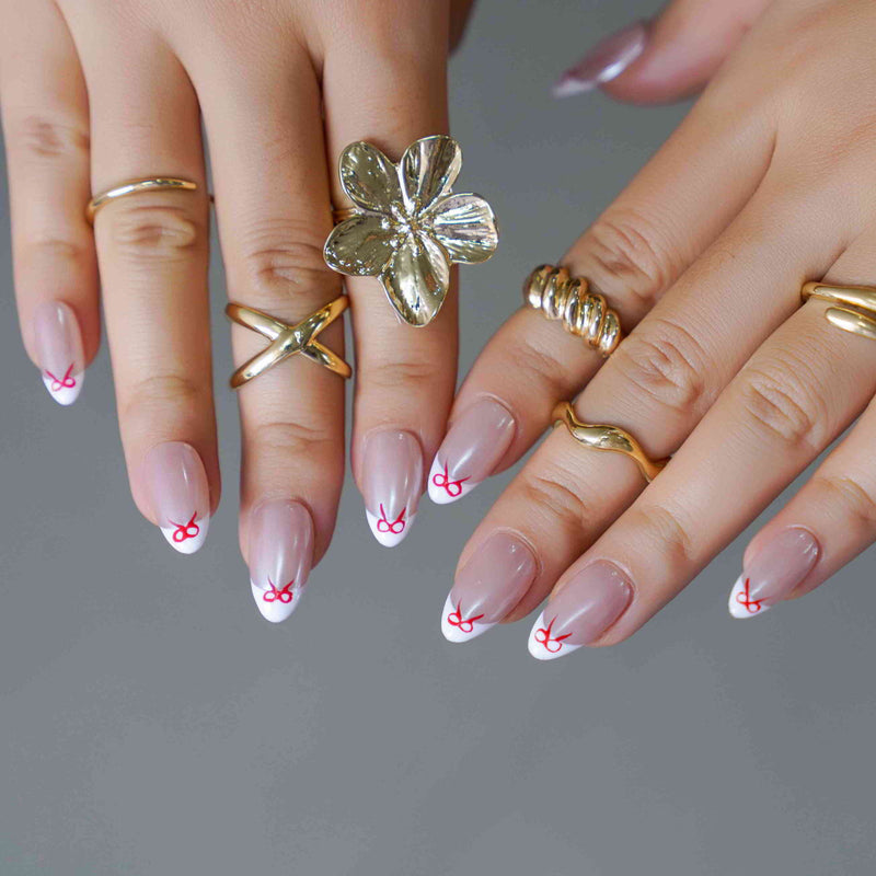 Red Bow French Short Almond French,Glazed