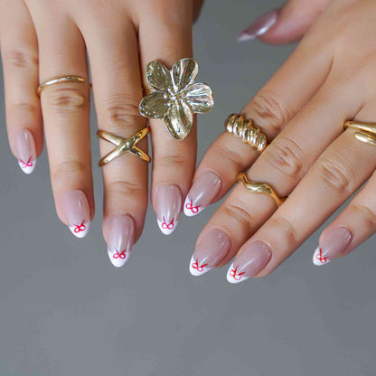 Red Bow French Short Almond French,Glazed