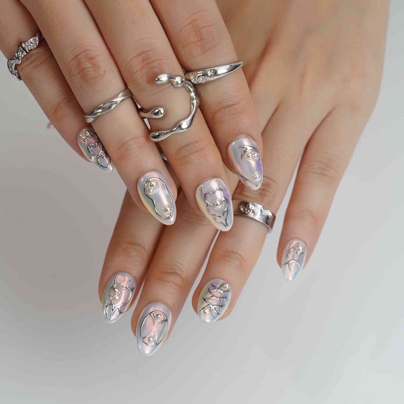 Aurora Way Short Almond Chrome,Glazed