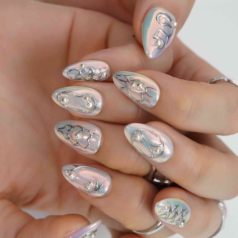 Aurora Way Short Almond Chrome,Glazed