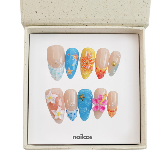 Summer Crush Midium Almond 3D Floral,Ocean,Summer